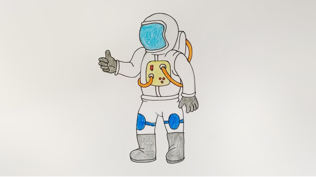 how to draw an astronaut for kids