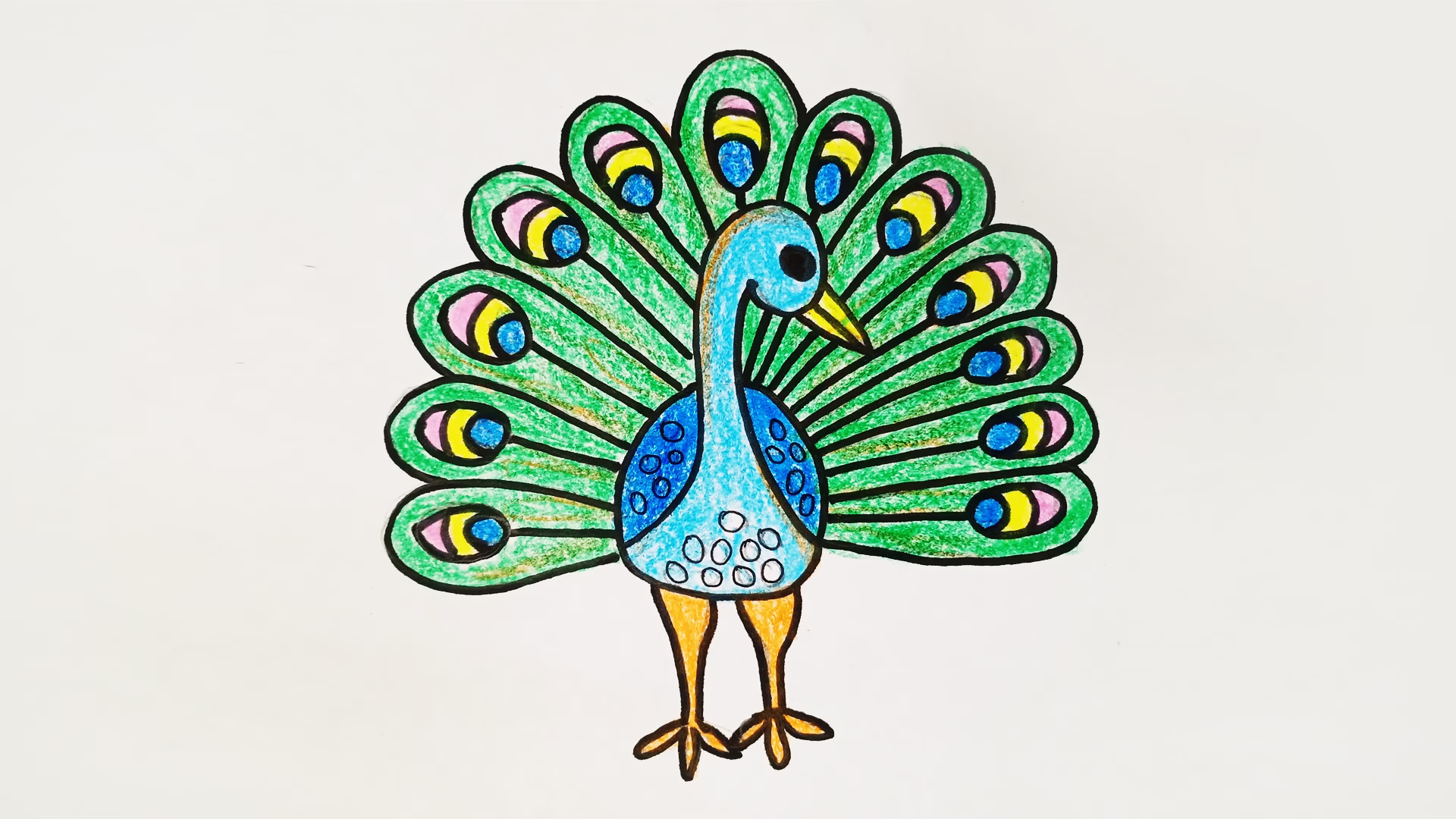 how to draw peacock drawing easy step by step
